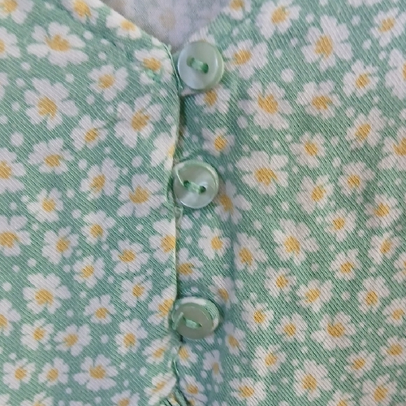 Zara Mint Green Floral Kids Dress SZ 7 - Picture 4 of 6